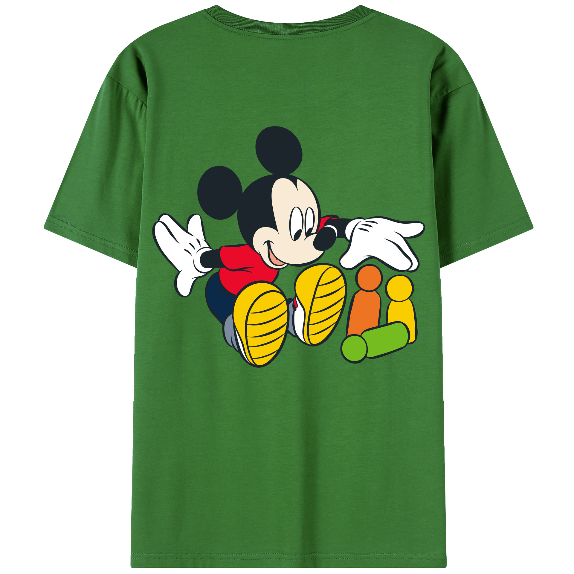 （画像用） ミッキーマウス Mickey Mouse レディース半袖Tシャツ(バックプリント)